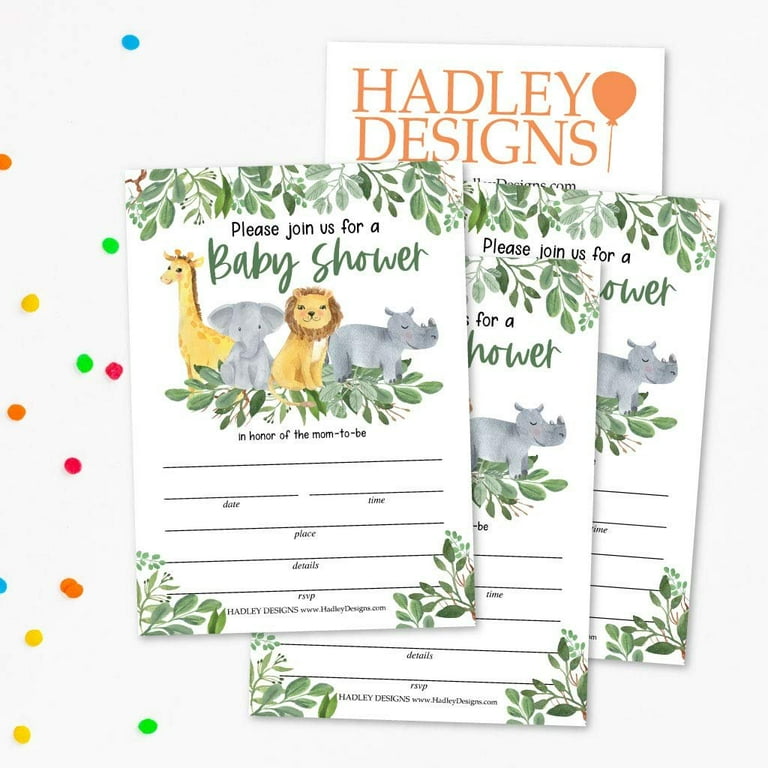 Jungle Baby Shower Invitations Templates