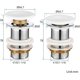 thumbnail image 5 of Basin Drain Without Overflow, Pop-up Drain for Basin Basin Drain with Ceramic Lid White Drain Plug Brass Basin Plug, 5 of 5