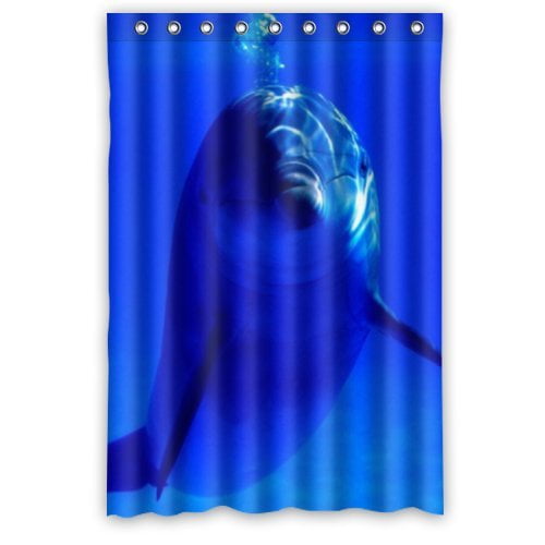 HelloDecor Smart Dolphin In Blue Sky Shower Curtain Polyester Fabric
