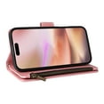 thumbnail image 4 of for iPhone 16 Multifunctional Case Wallet with Card Slots, Premium Soft PU Leather Zipper Folio Flip with Crossbody Strap Kickstand Zipper Phone Cover for iPhone 16, Pink, 4 of 9