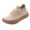 thumbnail image 3 of Willtoo Women's Knit Mesh Sneakers Breathable Wide Toe Box Lace-Up Walking Shoes Non Slip Lightweight Casual Footwear, 3 of 6