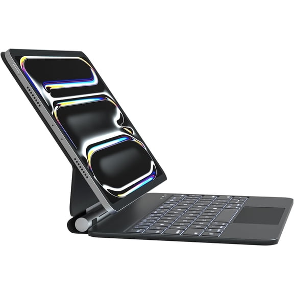 Keyboard Case for iPad Air 11 inch (M3 2025 /M2 2024) & iPad Pro 11 inch (4th/3rd/2nd/1st), Magic Keyboard Case for 10.9” iPad Air 4th/5th Gen,Multi-Touch Trackpad 7 Colors Backlight (White)