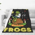 thumbnail image 3 of Frog Blanket Frog Gifts Just A Girl Who Loves Frogs Soft Fluffy Warm Cozy Lightweight Fleece Blanket for Adults Kids Home Decor Blanket for Sofa Couch Living Room Bed Camping Travel Office 60"x80", 3 of 6