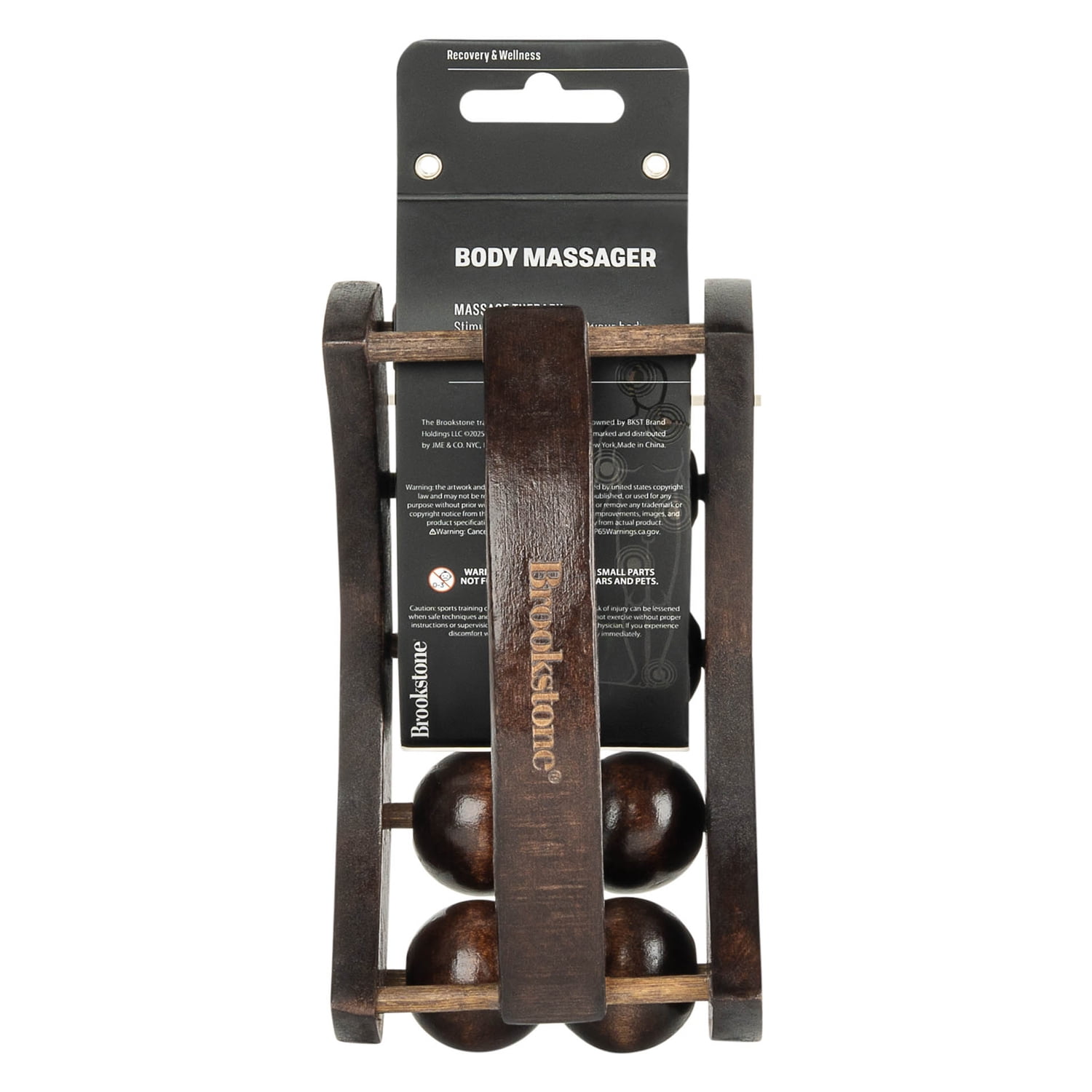 Brookstone Handheld Wooden Body Massager, Brown, WL1163-A-BRB