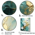 thumbnail image 3 of Designart "Harmonious Aurora In Gold And Teal II" Abstract Spirals Floater Framed Canvas Prints, 3 of 5