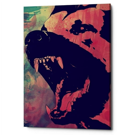 Epic Graffiti  "Dog" by Giuseppe Cristiano, Giclee Canvas Wall Art, 12"x16" 26" x 34"