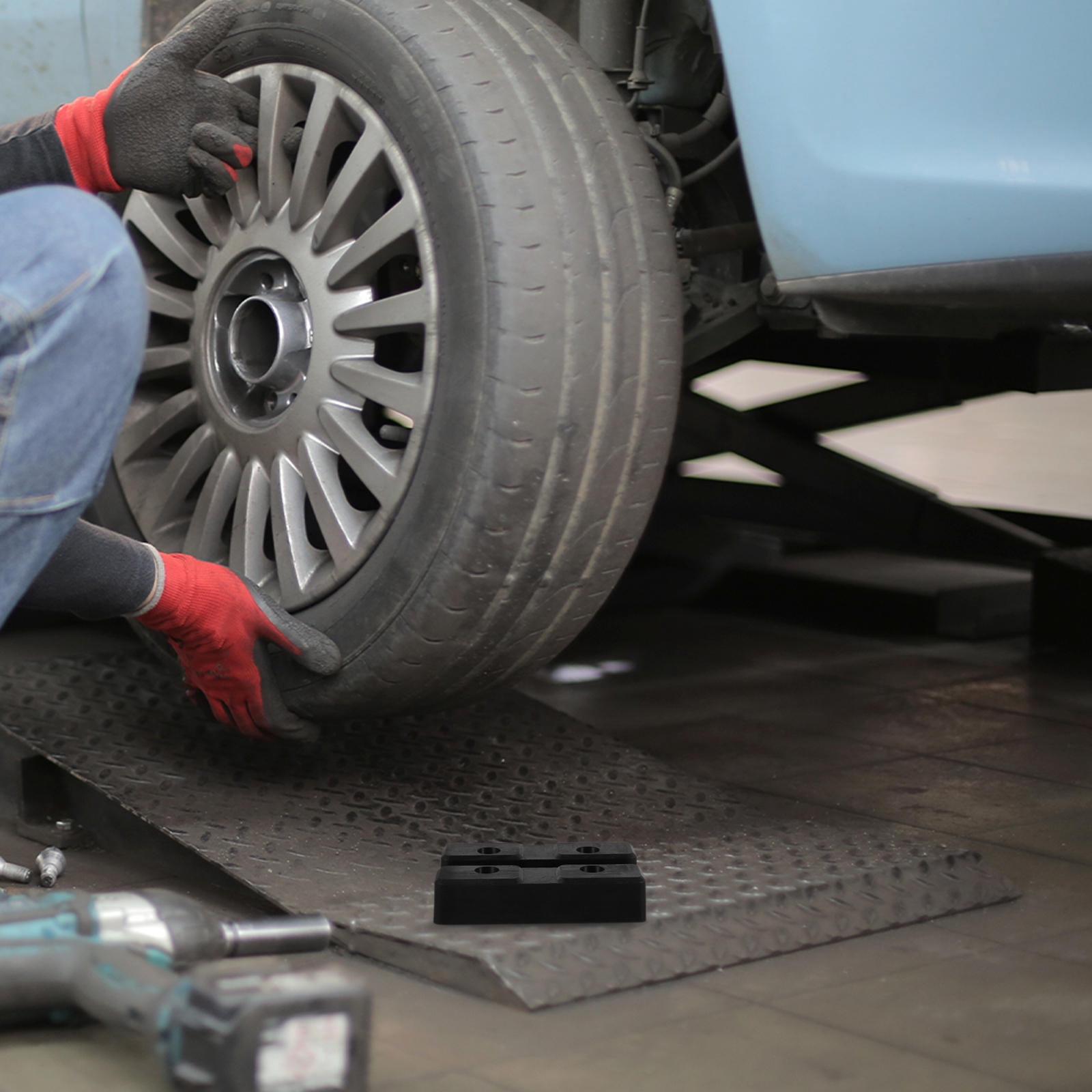 Milisten 4Pcs Black Rubber Jack Pads for Floor Jack Stand Pads Protecting Vehicle Pinch Welds