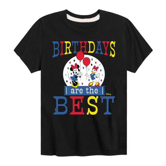 Disney - Minnie & Daisy - Birthdays Are The Best - Youth Short Sleeve Graphic T-Shirt