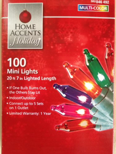 2 Pack 100 Mini Multi Color Indoor/Outdoor 20ft 7in String Lights Home Accents 