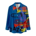 thumbnail image 4 of Camisas Para Hombre Camisa de manga larga con cuello vuelto y estampado de música informal para hombre (Blue, M), 4 of 7