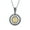 Two-Tone, variant on Mens Unisex Viking Compass Pendant Necklace Black Plated Sterling Silver Chain