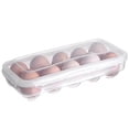 thumbnail image 2 of Inteprter Portahuevos TureClos Caja de bandeja de huevos para refrigerador con tapa Contenedor de almacenamiento de plástico apilable transparente Almacenamiento y organización del hogar 10 celdas Inteprter HA005023-01, 2 of 6