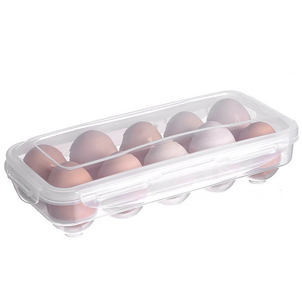 Bearachild Portahuevos TureClos Caja de bandeja de huevos para refrigerador con tapa Contenedor de almacenamiento de plástico apilable transparente Almacenamiento y organización del hogar 10 celdas Bearachild HA005023-01