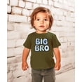 thumbnail image 3 of Trendy Checkered Big Bro Shirt for Boys New Big Brother Sibling T-Shirt Military Green Shirt 12 Months, 3 of 5
