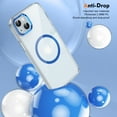 thumbnail image 5 of Magnetic for iPhone 13 Clear Case Compatible with Magsafe Military-Grade Protection Shockproof Phone Bumper,Anti-Scratch Drop Proof Anti-Fingerprint Clear Hard Back Cover Back,Blue, 5 of 9