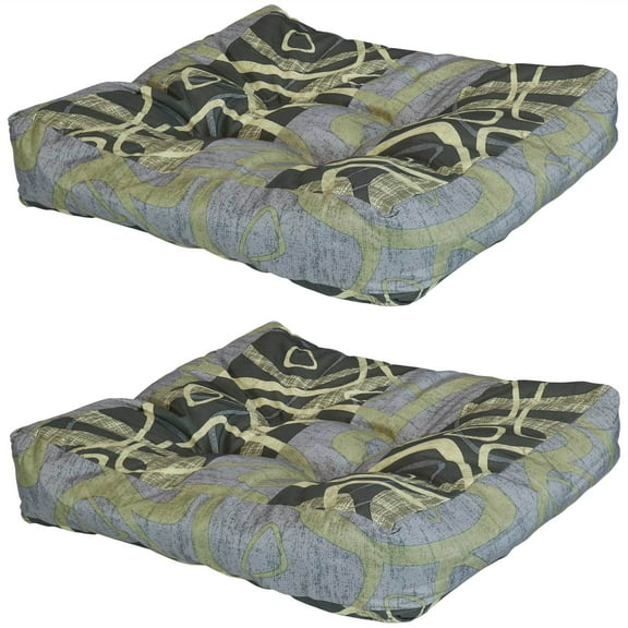 Sunnydaze 20" x 20" Modern Jazz Square Seat Cushion Set, 2 Count