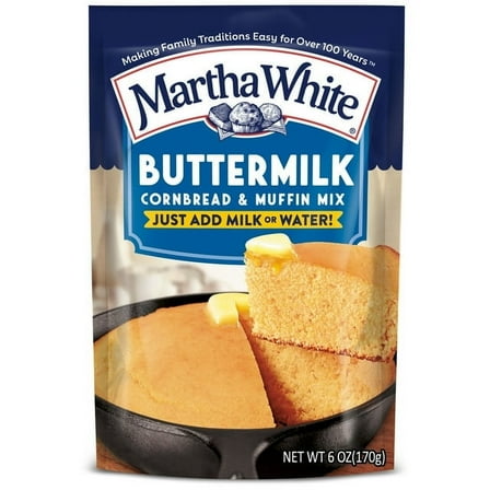 Martha White Buttermilk Cornbread and Muffin Mix, 6 Oz Pouch (2 pack)