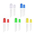 thumbnail image 1 of 200pcs 3mm 5mm 2 Pin D Kit de diodos emisores de luz Diodos D difusos de cabeza redonda para componentes electrónicos Colores surtidos Blanco Amarillo Rojo Azul Verde esquí esquí Gafas de esquí, 1 of 5