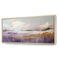 thumbnail image 2 of Designart "Golden Lakeside Majesty Purple and Gold Scenery IV" Oversized Cottage Framed Wall Art - Country Purple Lake Bedroom Framed Canvas Wall Art, 2 of 6