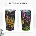 thumbnail image 4 of Kll Mardi Gras Surface Stainless Steel Vacuum Insulated Coffee Cup 20 Oz Insulated Travel Mug Water Cup With Leak-Proof Straw Lid & Flip Lid,1 Metal Straws,1 Cleaning Brush, 4 of 8