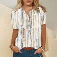 thumbnail image 2 of Mujer Verano Casual Manga Corta Camiseta Botón Cuello Redondo Jersey Blusa Tops OAVQHLG3B Store  lin121212, 2 of 4