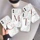 thumbnail image 2 of Funda de teléfono de moda con letra inicial AZ para iPhone 11 Pro Max 12 Pro X XR XS Max 8 7 Plus 12 Mini, funda suave con textura de mármol de lujo Tan Jianjun unisex, 2 of 2