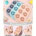 thumbnail image 3 of Moldes para gelatina (3 piezas, moldes de silicona acanalados para pasteles, 6 cavidades, estilo Heritage Bundtlette, antiadherentes, para hornear, elegantes) (rosa, azul y gris, acanalado), 3 of 6