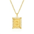 thumbnail image 2 of SEPARQI Jewelry Initial Pendant Necklace for Men Womens, 14K Gold Plated Square Letter Capital Necklace Alphabets from A-Z Figaro Chain Necklace, 2 of 9