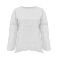 thumbnail image 2 of yunLCZ Womens Long Sleeve Shirts Women's 202 Nine Point Sleeve Round Neck Cotton Linen Loose Casual Versatile Shirt Top T Shirt Womens Long Sleeve Shirts, 2 of 4