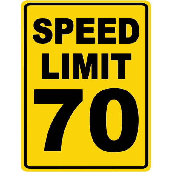 Speed Limit 70 Sign Mph Slow Warning Traffic Road Highway Metal Tin Sign 12x16 Inch