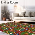 thumbnail image 2 of ODIKA 5'x7' Machine Washable Non-Slip Area Rug, Jungle Explorer Activity with Tropical Rainforest Inhabitants High Traffic Rug, Red, 685609, 2 of 7