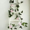thumbnail image 6 of BalsaCircle 6 feet Green Garland 5 Blush Silk Rose Flowers Leaves Wedding Party, 6 of 8