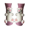 thumbnail image 3 of Calcetines antideslizantes con diseño de animales, regalo novedoso de Navidad para mujer, calcetines peludos para dormitorio. Gatito rosa, 3 of 9