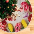 thumbnail image 5 of FMSHPON Tulips Flowers Xmas Christmas Tree Skirt Stand Mat for Holiday Party Decoration Indoor Outdoor 48 inches, 5 of 6