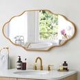 thumbnail image 6 of Fahomiss Modern 20" x 36" Scalloped Wall Mirrors - Bathroom Wall Mounted Mirrors for Wall Art Decor, Home Mirrors for Wall W/ Aluminum Frame for Bedroom & Living Room,Rose Gold, 6 of 12