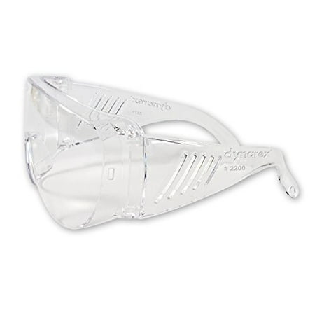 

Dynarex Safety Glasses - Protective Impact Resistant Eyewear - Fits Over Prescription Eyeglasses - Clear Lenses