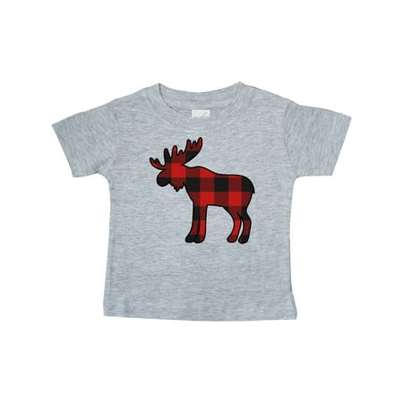 

Inktastic Moose Silhouette Plaid Gift Baby Boy or Baby Girl T-Shirt