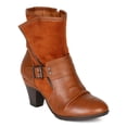 thumbnail image 1 of Bumper Belle-03 New Women Mix Media Ankle Strap Zipper Decor Ankle Bootie, 1 of 5