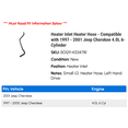 thumbnail image 2 of Heater Inlet Heater Hose - Compatible with 1997 - 2001 Jeep Cherokee 4.0L 6-Cylinder 1998 1999 2000, 2 of 2