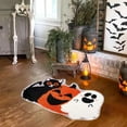 thumbnail image 5 of YIMWNYI Halloween Bathroom Decor Rug, Fall Bathroom Decor Rug, Non-Slip Bath Mat, Pumpkin Shape Design, Cozy Kitchen Mat, Thanksgiving Day Room Decor, Versatile Use Rug, 5 of 6
