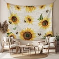 thumbnail image 2 of Yellow Sunflowers Small Tapestry for Bedroom Wall Hanging Tapestry, Summer Farmhouse Retro Beige Ceiling Backdrop Tapestries Poster Blanket Wall Decor for Teens Room Living Room Dorm 23" x 28", 2 of 8
