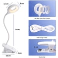 thumbnail image 4 of Lámpara de mesa LED inalámbrica y recargable, regulable y de color ajustable, lámpara de noche táctil para niños con clip, lámpara de lectura portátil con clip, lámpara de lectura para cabecera (blanc, 4 of 5
