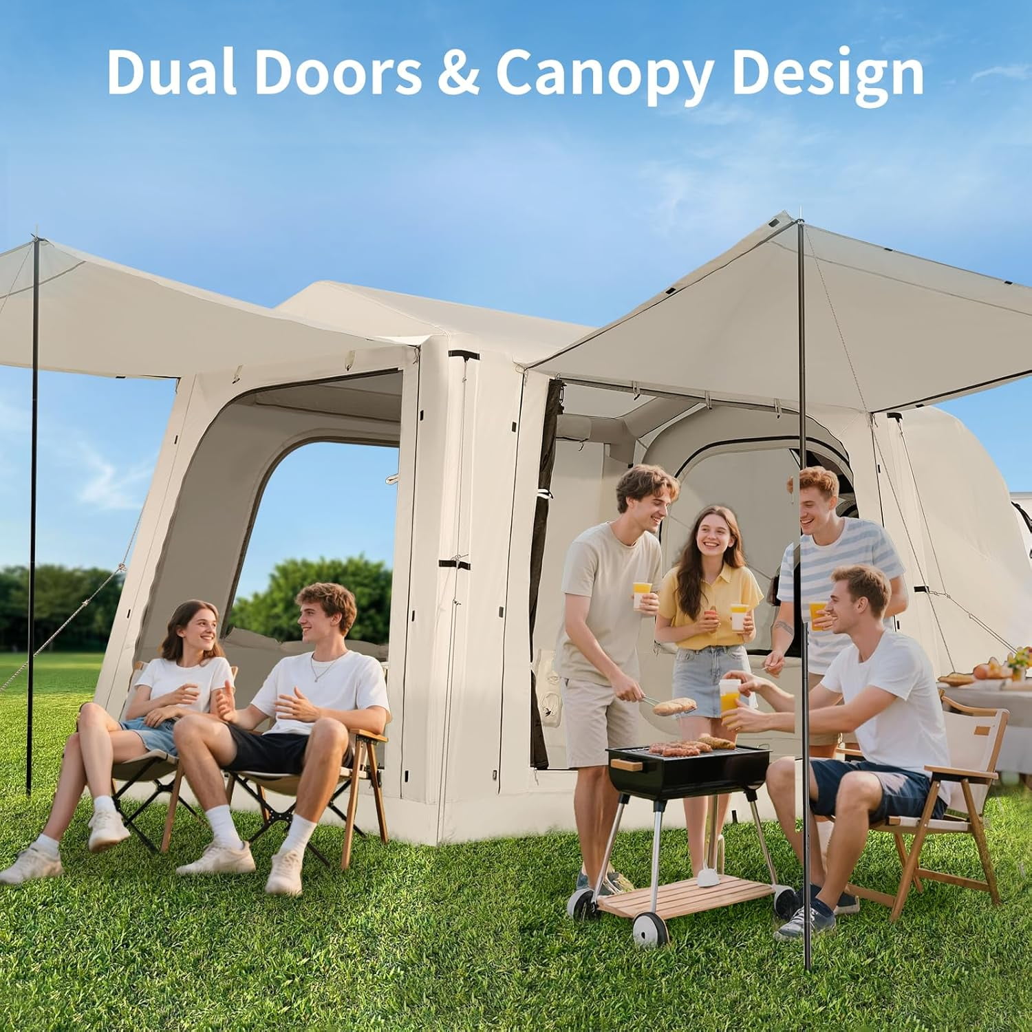 Bronkige 4/6/8 Person SUV Tent, Easy Setup & Spacious SUV Tailgate Tent with Large Mesh Windoors, Rainfly & Awning, Perfect for Family & Group Outdoor Adventures