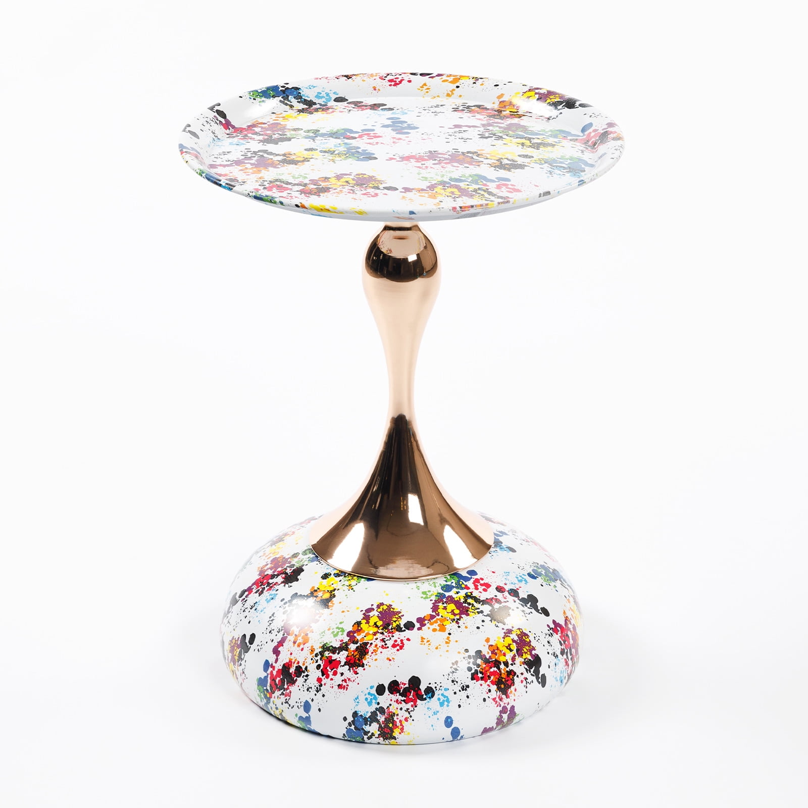 MAYEERTY Mermaid Tail End Coffee Table Round Side Table, Modern Metal Pedestal Table, Minimalist Accent Table for Small Spaces, Drink Martini Table Decoration