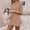 Khaki, variant on Morttic Side Slit Sleeveless Tank Top & High Waist Shorts Set for Women – Loose Solid Color Summer Beach Vacation Two Piece Khaki,S