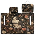 thumbnail image 4 of COEQINE Easy-Carry Golf Cart Seat Cover, Foldable Design with Handle for Storage, Universal Size Quilted Polyester, 4 Front Pockets, Machine Washable, Vintage Bunny Flower, 4 of 8