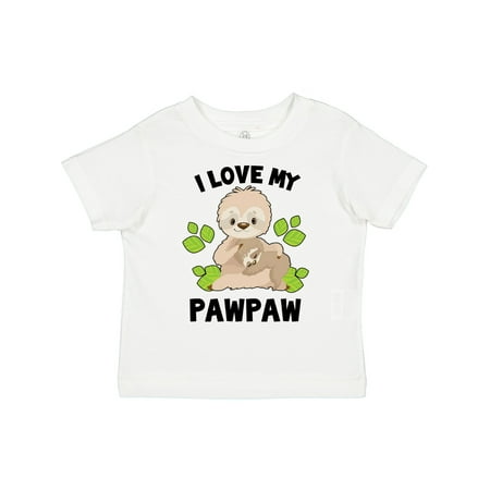 

Inktastic Cute Sloth I Love My Pawpaw with Green Leaves Gift Toddler Boy or Toddler Girl T-Shirt
