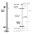 thumbnail image 3 of CRL P142CBS 316 Brushed Stainless 42" P1 Series 180 Degree Center Post Railing Kit, 3 of 3