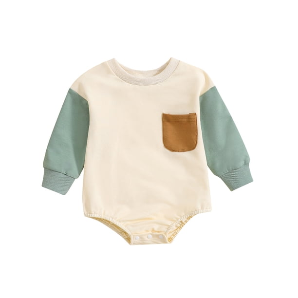 Gibobby Mameluco niño Bebé Bebé Niños Niñas Manga Larga Recién Nacido Niños Otoño Invierno Ropa(Verde, 12-18 Meses)