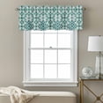 thumbnail image 3 of Abstract Floral Valance Curtain Retro Teal Green Geometric Texture Ornate Vintage Window Valances Rod Pocket Short Curtains Window Treatments for Kitchen Bedroom Bathroom Laundry 54" x 18", 3 of 9